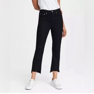 rag and bone Nina High Rise Slim Fit Cropped Black Jeans
